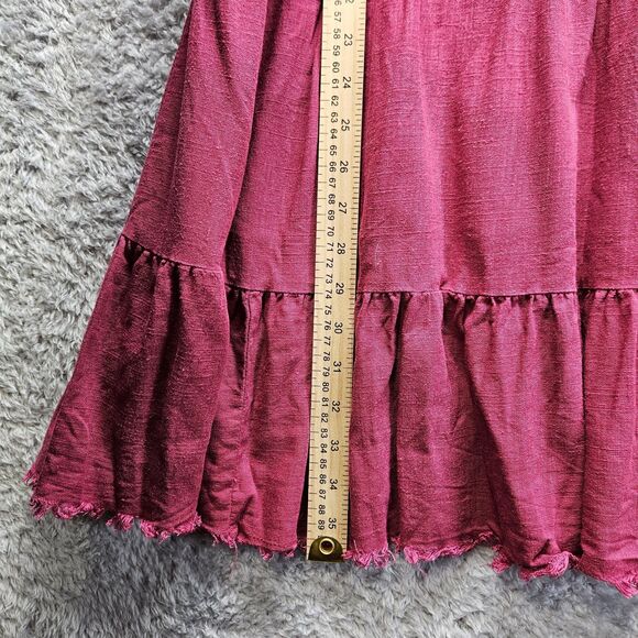 Umgee Pink Fushia Dress Collared Womens Size XL Linen Cotton Casual Knee Length - Picture 4 of 8